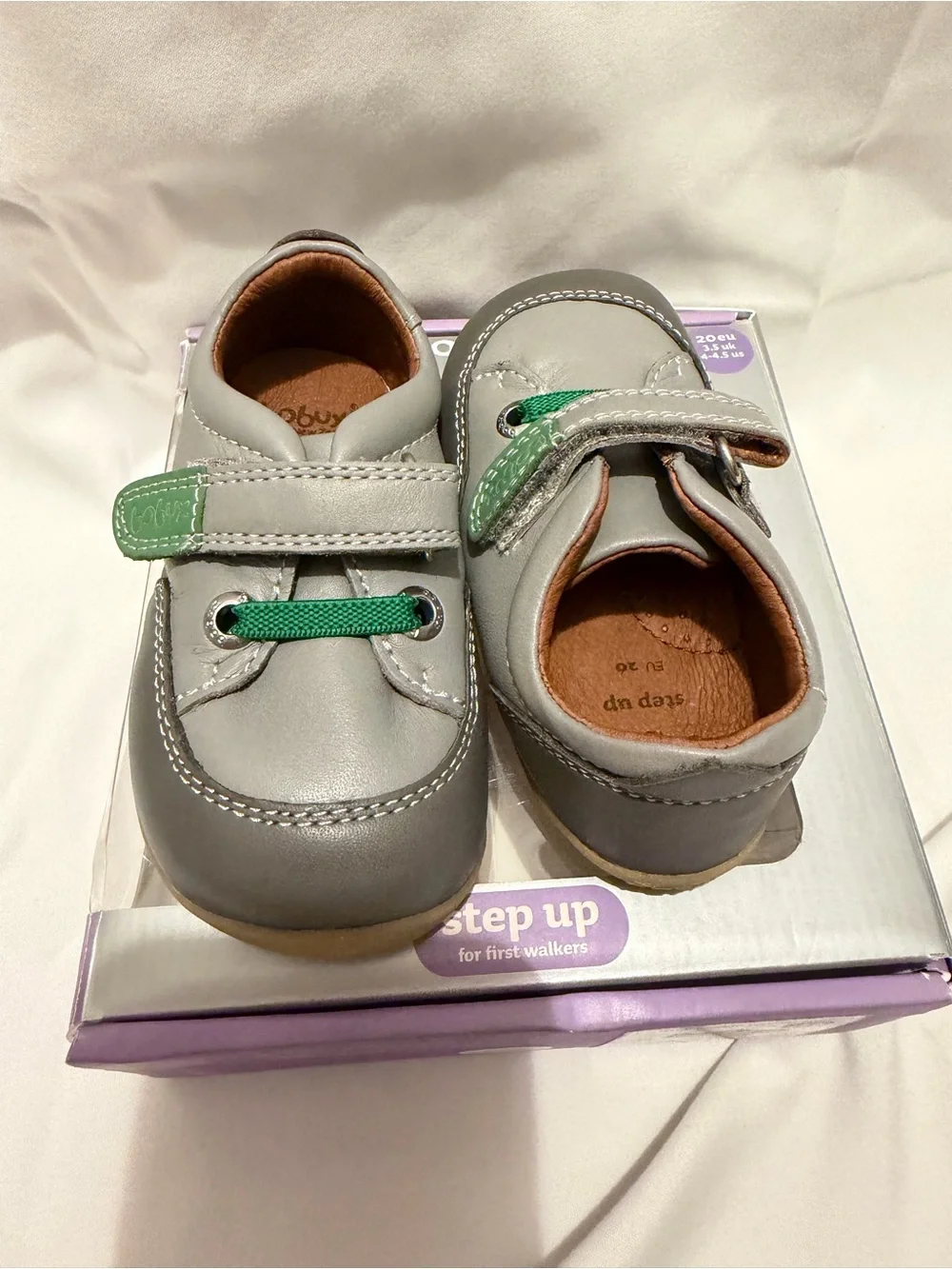 Bobux Step Up Grey Rockin Casual Toddler Shoes Size 4-4.5 US